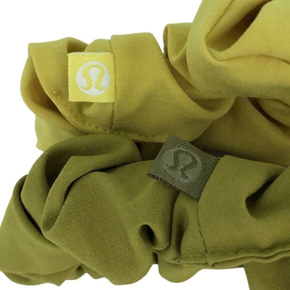 2 Lululemon Uplifting Scrunchies: Yellow Serpentine AND Golden Lime - Picture 2 of 15